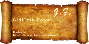 Glózik Fedor névjegykártya